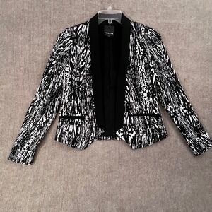 Trouvé Blazer XS‎ Black White Animal Print Career Office Professional